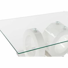 NEW Centralna Miza DKD Home Decor Bela Prozorno Les Kristal Les MDF 110 x 60 x 45 cm