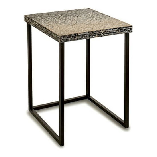 NEW Stranska miza Siva Kovina Biserovina iverne plošče (47 x 62 x 47 cm)