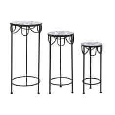 DKD Home Decor Komplet 3 miz DKD Home Decor Črna keramika Ironwork 30 x 30 x 69 cm (3 kosi)