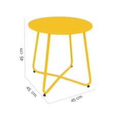 BigBuy Stranska mizica Luna Steel 45 x 45 cm Gorčična