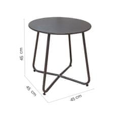 BigBuy Stranska mizica Luna Steel Graphite 45 x 45 cm