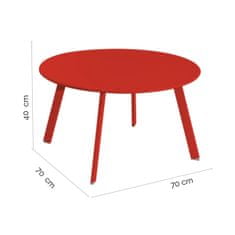 BigBuy Stranska mizica Marzia Red Steel 70 x 70 x 40 cm