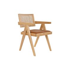 DKD Home Decor Stol z nasloni za roke DKD Home Decor Oblazinjenje Natural 55 x 54 x 82 cm