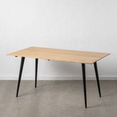 BigBuy Jedilna miza Naravni črni les Železo 160 x 90 x 77 cm