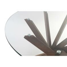 BigBuy Jedilna miza DKD Home Decor Crystal Brown Transparent Walnut 120 x 120 x 76 cm