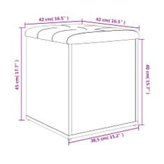 Vidaxl Klop za shranjevanje rjavi hrast 42x42x45 cm inženirski les