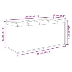 Vidaxl Klop za shranjevanje sonoma hrast 102x42x45 cm inženirski les