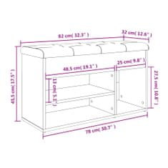 Vidaxl Klop za čevlje sonoma hrast 82x32x45,5 cm inženirski les