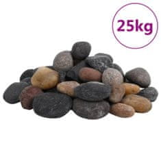 Vidaxl Polirani kamenčki 25 kg mešane barve 5-8 cm