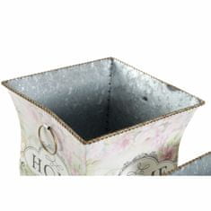 DKD Home Decor Lonček DKD Home Decor 21,5 x 21,5 x 25 cm Roza kovinski cvetovi Shabby Chic