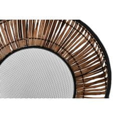 DKD Home Decor Komplet loncev DKD Home Decor Natural Black Metal Rattan (50 x 50 x 25,4 cm)