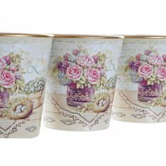 NEW Set lončkov DKD Home Decor Bež Roza PVC Aluminij Shabby Chic 38 x 12 x 14 cm (3 Kosi)