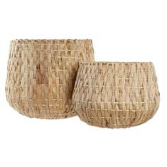 DKD Home Decor Komplet loncev DKD Home Decor Natural Squared Bali 45 x 45 x 39 cm (2 enoti)