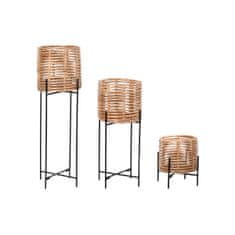 DKD Home Decor Komplet sadilnikov DKD Home Decor Metal Rattan Bali (25 x 25 x 87 cm)