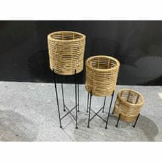 DKD Home Decor Komplet sadilnikov DKD Home Decor Metal Rattan Bali (25 x 25 x 87 cm)