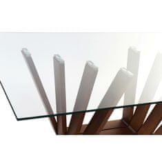 BigBuy Jedilna miza DKD Home Decor Crystal Brown Transparent Walnut 200 x 100 x 75 cm
