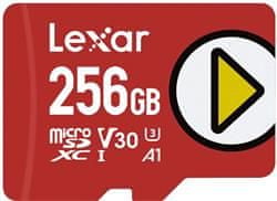 Lexar Lexarjeva pomnilniška kartica 256GB PLAY microSDXC UHS-I, branje 150MB/s C10 A1 V30 U3