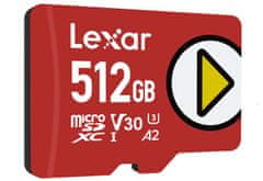 Lexar 512GB PLAY microSDXC UHS-I kartice, 150 MB/s branje C10 A2 V30 U3