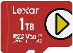 Lexar Lexarjeva pomnilniška kartica 1TB PLAY microSDXC UHS-I, branje 150 MB/s C10 A2 V30 U3