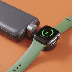 Hama MFi brezžični magnetni polnilec za Apple Watch, USB-C, kompakten, črno-beli