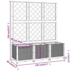 Vidaxl Cvetlično korito z oporno mrežo rjavo 120x40x136 cm PP