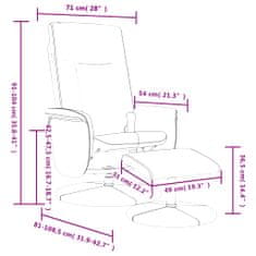 Vidaxl Masažni naslanjač s stolčkom za noge siv iz umetnega usnja