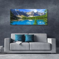 tulup.si Slika na platnu Lake forest mountain landscape 125x50 cm