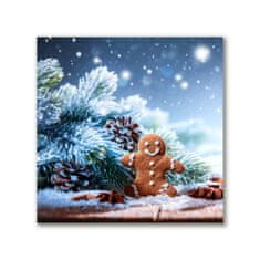 tulup.si Slika na platnu Božič Gingerbread Snow Božično drevo 50x50 cm