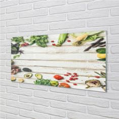 tulup.si Slika na akrilnem steklu Špinača avokado corn 125x50 cm 2 obešalnika