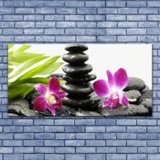 tulup.si Slika na akrilnem steklu Orchid zen spa stones 140x70 cm 4 obešalnika