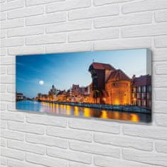 tulup.si Slika na platnu River noč gdańsk staro mestno jedro 140x70 cm