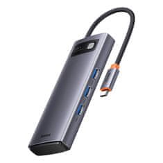 NEW Vozlišče 6v1 Baseus Metal Gleam Series, USB-C do 3x USB 3.0 + 2x HDMI + USB-C PD