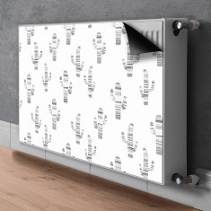 tulup.si Pokrov za radiator PVC Črni in beli kaktusi 90x60 cm