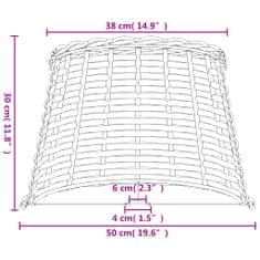 Vidaxl Senčilo za svetilko belo Ø50x30 cm pleteno