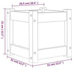 Vidaxl Vrtno cvetlično korito voščeno rjavo 31x31x31 cm trdna borovina