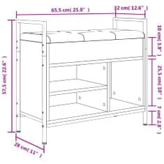 Vidaxl Klop za čevlje črna 65,5x32x57,5 cm inženirski les