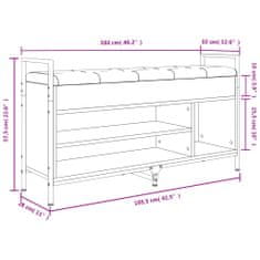 Vidaxl Klop za čevlje dimljen hrast 105,5x32x57,5 cm inženirski les