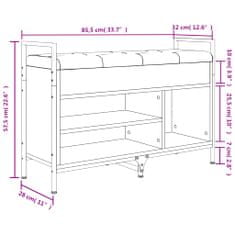 Vidaxl Klop za čevlje rjavi hrast 85,5x32x57,5 cm inženirski les