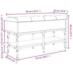 Vidaxl Klop za čevlje dimljen hrast 82x32x45 cm inženirski les