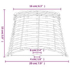 Vidaxl Senčilo za svetilko rjavo Ø20x15 cm pleteno