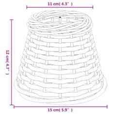 Vidaxl Senčilo za svetilko rjavo Ø15x12 cm pleteno