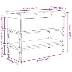 Vidaxl Klop za čevlje rjavi hrast 62x32x45 cm inženirski les