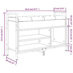 Vidaxl Klop za čevlje siva sonoma 85,5x32x57,5 cm inženirski les