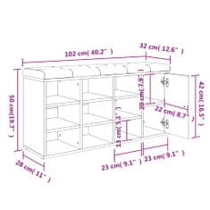 Vidaxl Klop za čevlje sonoma hrast 102x32x50 cm inženirski les