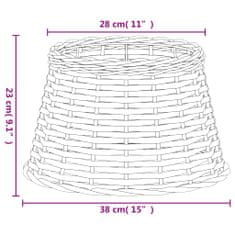 Vidaxl Senčilo za svetilko belo Ø38x23 cm pleteno