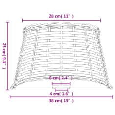 Vidaxl Senčilo za svetilko belo Ø38x23 cm pleteno