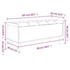 Vidaxl Klop za shranjevanje rjavi hrast 102x42x46 cm inženirski les