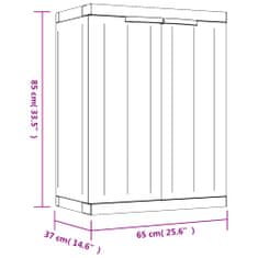 Vidaxl Zunanja omara siva in črna 65x37x85 cm PP