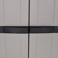 Vidaxl Zunanja omara siva in črna 65x37x165 cm PP