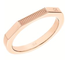 Calvin Klein Modni fasetirani bronasti prstan 35000189 (Obseg 54 mm)
